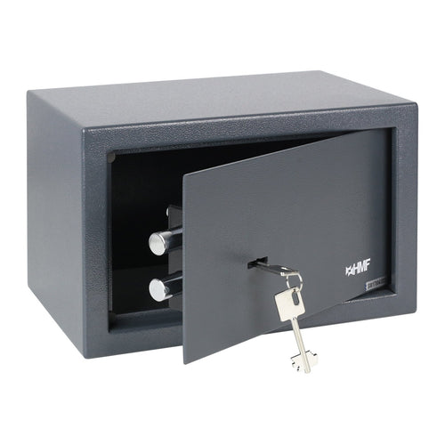 HMF Möbeltresor 49200-11, Safe mit Schlüssel, Stahl, Anthrazit, kompakter pulverbeschichteter Korpus