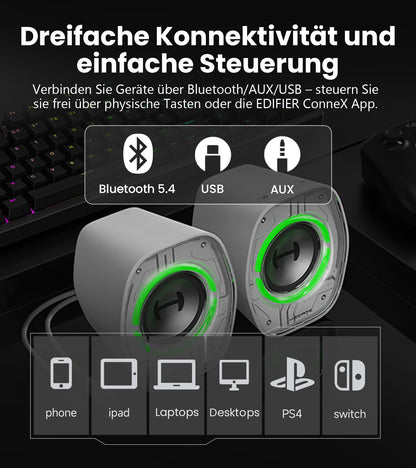 Edifier G1000 II PC-Lautsprecher mit Bluetooth und RGB, schwarz