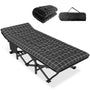 ATORPOK SHOP Campingbett Feldbett klappbar - Schwarz. Rechteckiges, schwarzes Klappbett für Schlafgelegenheiten im Freien.