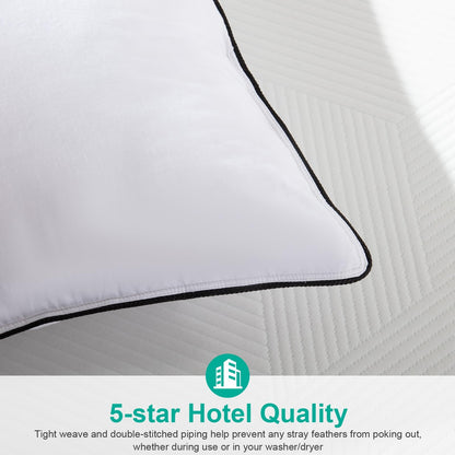 APSMILE Daunenkissen 50x75 3-Kammer Kopfkissen Weiss 2er Set