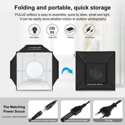 PULUZ Upgrade Fotozelt 40cm – Professionell 480 LED