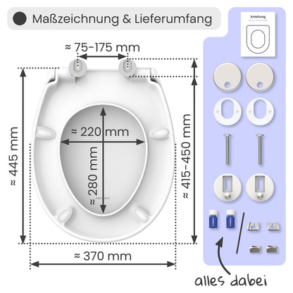 instmaier Alma WC-Sitz mit Absenkautomatik - Oval, Weiss