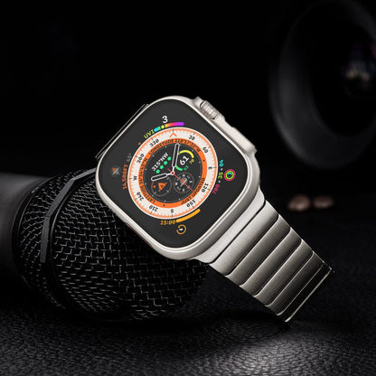 NewWays Edelstahl Gliederarmband für Apple Watch, Titan