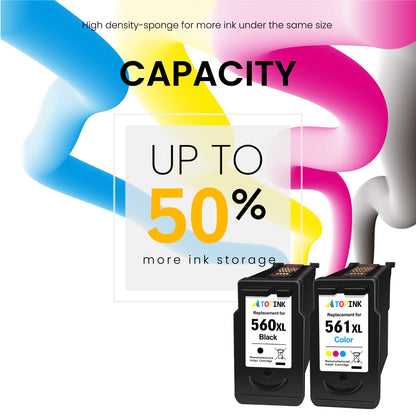 ATOPINK 560 561 XL Druckerpatronen Multipack für Canon Pixma