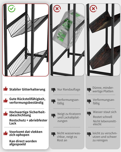 Rainsworth Getränkekistenregal mit Ablage - für 6 Kisten Schwarz