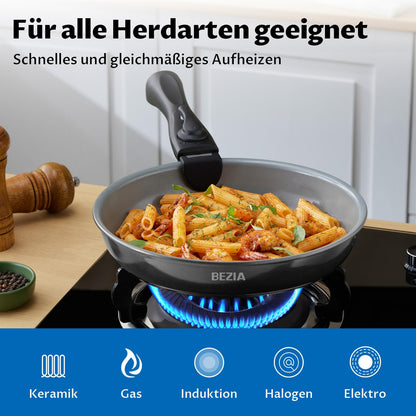 BEZIA Pfannen- & Topfset 13-tlg Induktion - abnehmbare Griffe