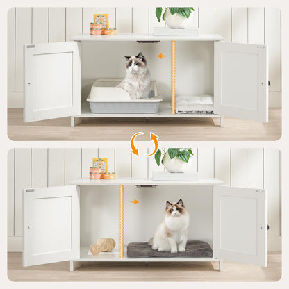 HOOBRO Katzenklo Schrank – Sitzbank, Weiss (EWT03MW01G2)