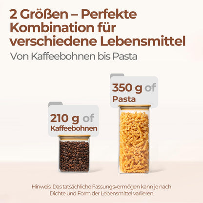 ComSaf Vorratsgläser mit Deckel luftdicht 12er Set 600ml/1L