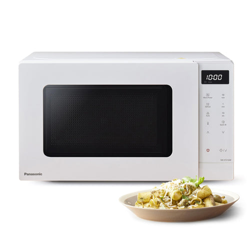 Panasonic NN-ST21QWEPG Solo-Mikrowelle - 20L 800W Weiss. Weiße Mikrowelle, erwärmt und taut Speisen auf.
