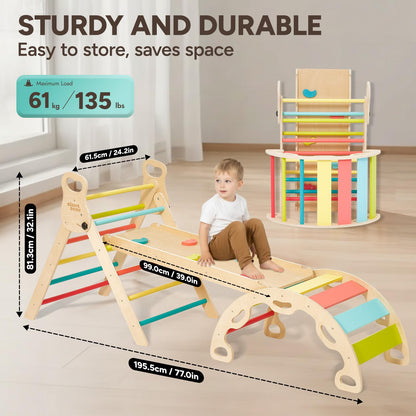 Giant bean 5-in-1 Montessori Kletterdreieck - Regenbogen (M)