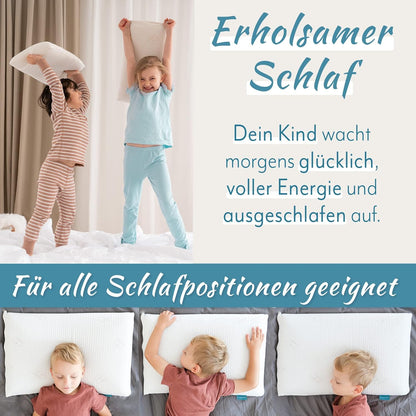 KNERST Kinderkopfkissen ergonomisch mit Memory-Schaum 40x60x6 cm