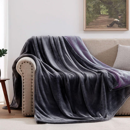 YISURE Wasserdichte Decke 230 x 203 cm, wendbar in Grau und Lila