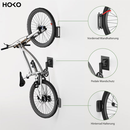 HOKO VELO 30 Fahrrad-Wandhalterung 4er Set schwenkbar bis 30 kg