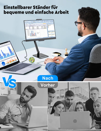 MAGICRAVEN Tragbarer Monitor 15,6 Zoll FHD IPS mit Lautsprecher