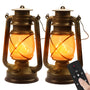 Hzitcigm LED Laterne Vintage 2er-Set, USB aufladbar, mit Fernbedienung, Hängelaterne mit Tragegriff