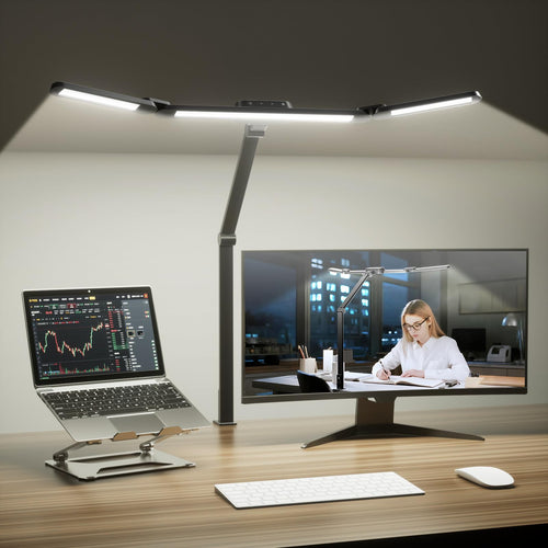 Honeywell HJ3 Architekt LED Schreibtischlampe – mit Klemme, Dimmbar. Gelenkarmleuchte mit Klemmfuß für dimmbare LED-Arbeitsplatzbeleuchtung.