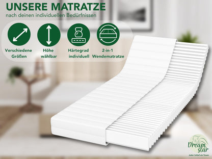 DREAMSTAR Simple Flex Duo 7-Zonen Kaltschaummatratze 90x200 cm