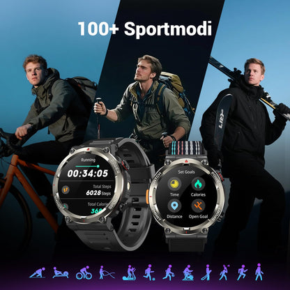 Blackview W50PRO Smartwatch Herren mit Kompass, LED-Licht und IP68
