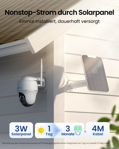 Reolink Argus PT 5MP PTZ WLAN Überwachungskamera mit Solarpanel