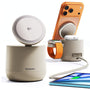 THREEKEY TK-CW303 4-in-1 MagSafe Ladestation, Qi2 15W, 65W Netzteil, Lade-Cube mit Nachtlicht