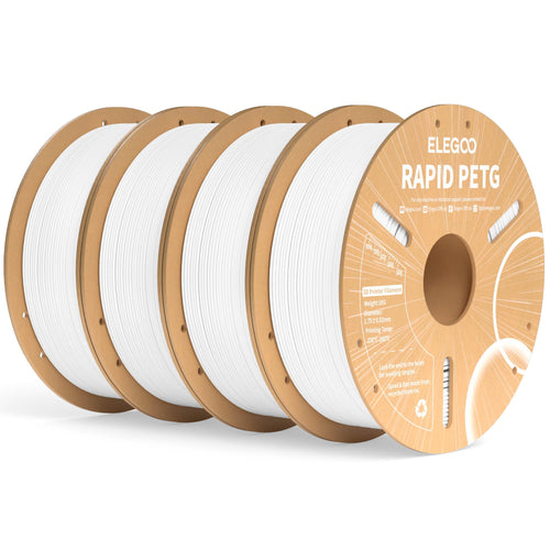 ELEGOO Rapid PETG 3D-Drucker-Filament 1,75 mm weiss 4 kg, weisse Pappspule für den 3D-Druck