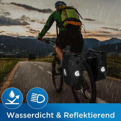 GUOOTU Gepäckträgertasche 2er Set, wasserdicht, 48 L, Schwarz