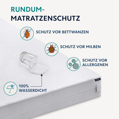 Dreamzie Matratzenbezug 160x200 cm wasserdicht mit Reissverschluss