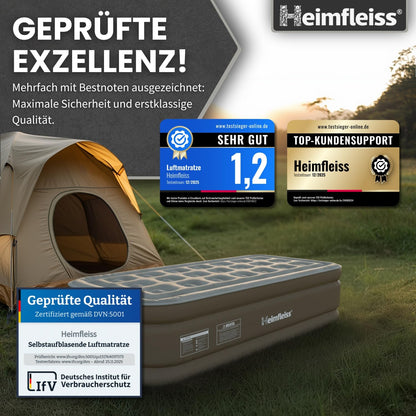 Heimfleiss Luftmatratze selbstaufblasend 100x200 cm mit Pumpe