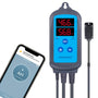 Inkbird IHC-200-WIFI Feuchtigkeitsregler – WLAN App-Steuerung: Weißes rechteckiges Gehäuse, LCD. Steuert Luftfeuchtigkeit präzise.
