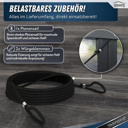 Tarpofix Anhängerplane 258x136cm Grau - PVC Flachplane