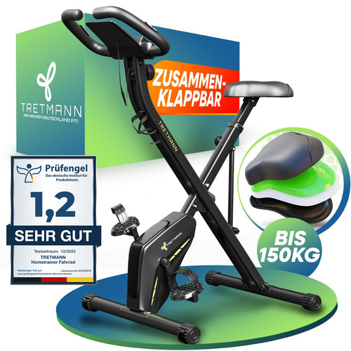 Tretmann Heimtrainer Ergometer Klappbar - RelaxFoam Edition: Klappbares Ergometer für präzises Cardiotraining daheim.