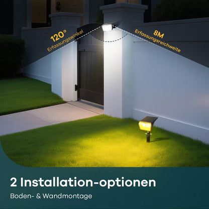 Linkind Solarlampen für Aussen mit Bewegungsmelder, 800 Lumen, 6 Stück
