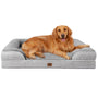 EHEYCIGA Orthopädisches Hundebett – XL, Grau (112x81cm). Rechteckiges, graues Bett unterstützt Gelenke & Wirbelsäule großer Hunde.