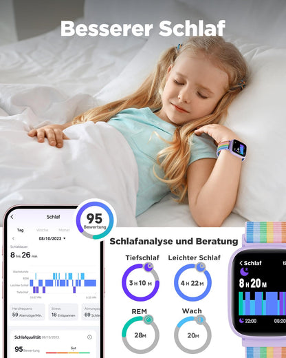 BIGGERFIVE BRAVE 2 Smartwatch Kinder, Fitness Tracker, IP68, Nylon