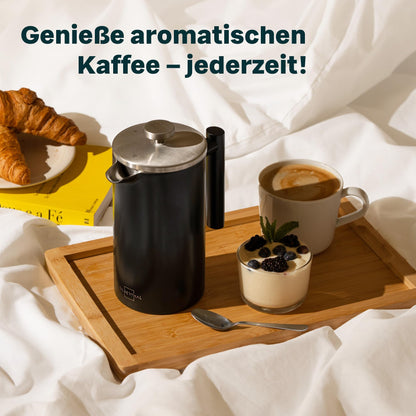 SILBERTHAL French Press Thermo 1 Liter, Kaffeebereiter aus Edelstahl