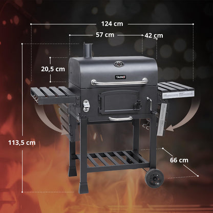 TAINO HERO XL Smoker Holzkohlegrill mit Temperaturanzeige