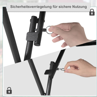 eSituro Klapptisch Gartentisch Balkontisch, Rattanoptik, schwarz