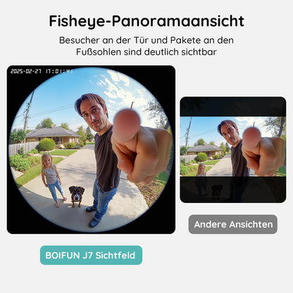 BOIFUN J7 2K WLAN Video-Türklingel mit Kamera und 180° Sichtfeld