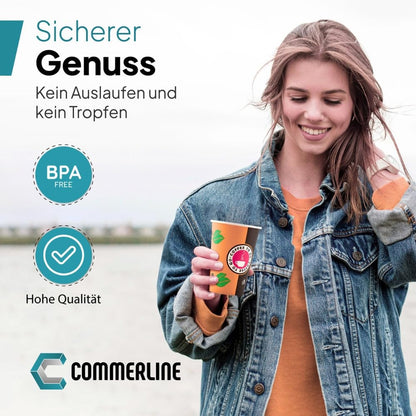 Commerline Pappbecher To Go 300 ml, Einweg-Kaffeebecher, 1000 Stück