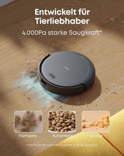 eufy C10 Saugroboter mit automatischer Absaugstation, 7,3 cm flach