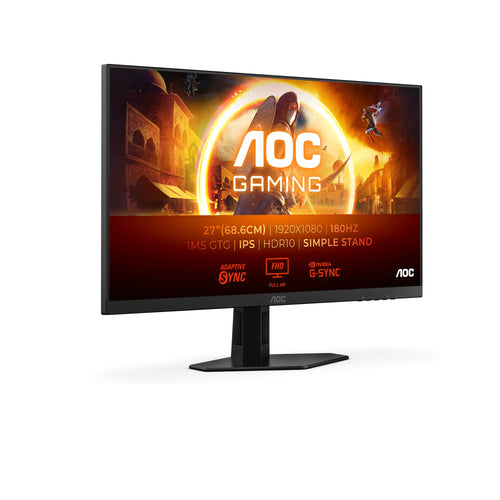 AOC Gaming 27G4XED Full HD Gaming Monitor 27 Zoll – Schwarz. Schwarzer, rechteckiger Bildschirm für Full HD Gaming.