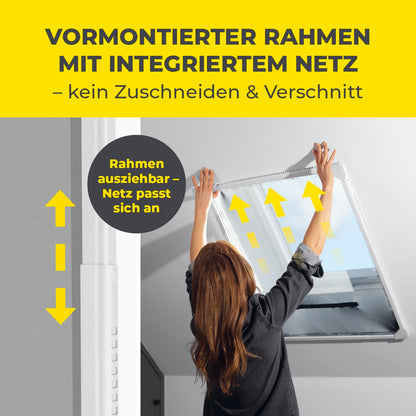 EASYmaxx Insect Protect Teleskop-Fliegengitter für Dachfenster, weiss
