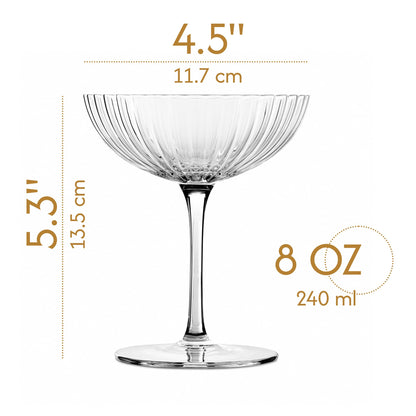 Glassique Cadeau Venus Coupe Cocktailgläser 4er Set, 240 ml