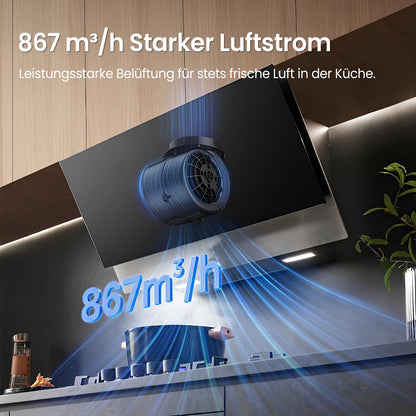 Comfee Dunstabzugshaube ANGJ72B-90PRO-EU 90 cm Kopffrei Wandhaube