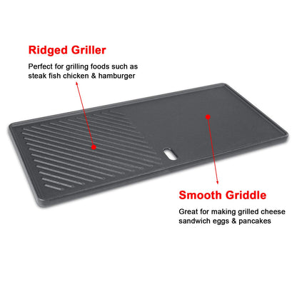 GFTIME Gusseisen Grillrost und Grillplatte Set 43 x 72,5 cm