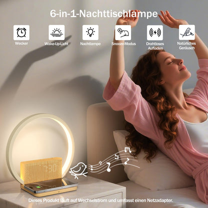 blonbar Tageslichtwecker Nachttischlampe mit 10W Wireless Charging