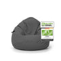 Nadimaideal Sitzsack Tropfenform Kastanie Bodenkissen – Anthrazit XXL. Bequemes XXL-Bodenkissen zum Sitzen.