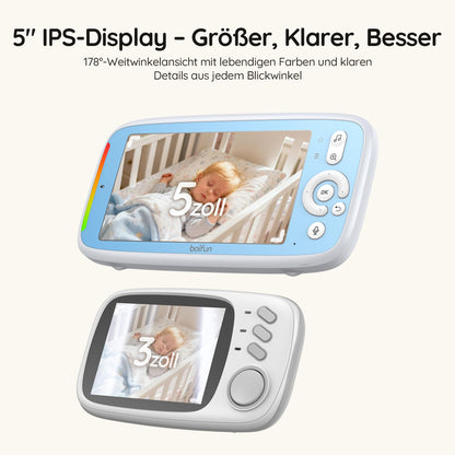 Boifun Video-Babyphone VB805 mit Kamera, 5 Zoll IPS, ohne WLAN