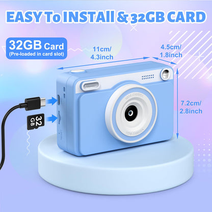 GREENKINDER Sofortbildkamera Kinder H10 mit 32GB Karte, Blau