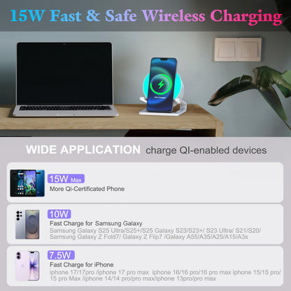 JAHAO M6064 Bluetooth Lautsprecher mit Nachtlicht & Wireless Charger